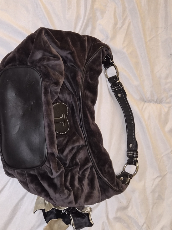 Brown Y2K Juicy Couture Velvet Shoulder Bag in Deep Brown - Picture 6 of 11